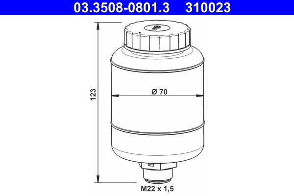 ATE Ekspansionsbeholder, bremsevæske 03350808013 for MERCEDES-BENZ STEYR