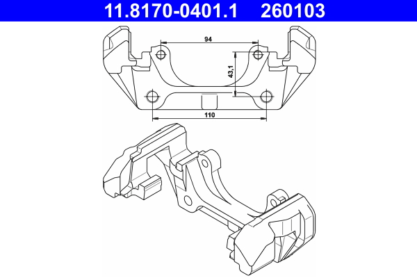 ATE Holder, bremsekaliper 11817004011 for MERCEDES-BENZ