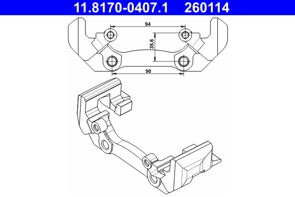 ATE Holder, bremsekaliper 11817004071 for MERCEDES-BENZ