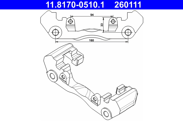 ATE Holder, bremsekaliper 11817005101 for MERCEDES-BENZ VAG