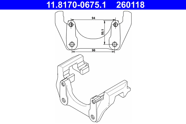 ATE Holder, bremsekaliper 11817006751 for VOLVO