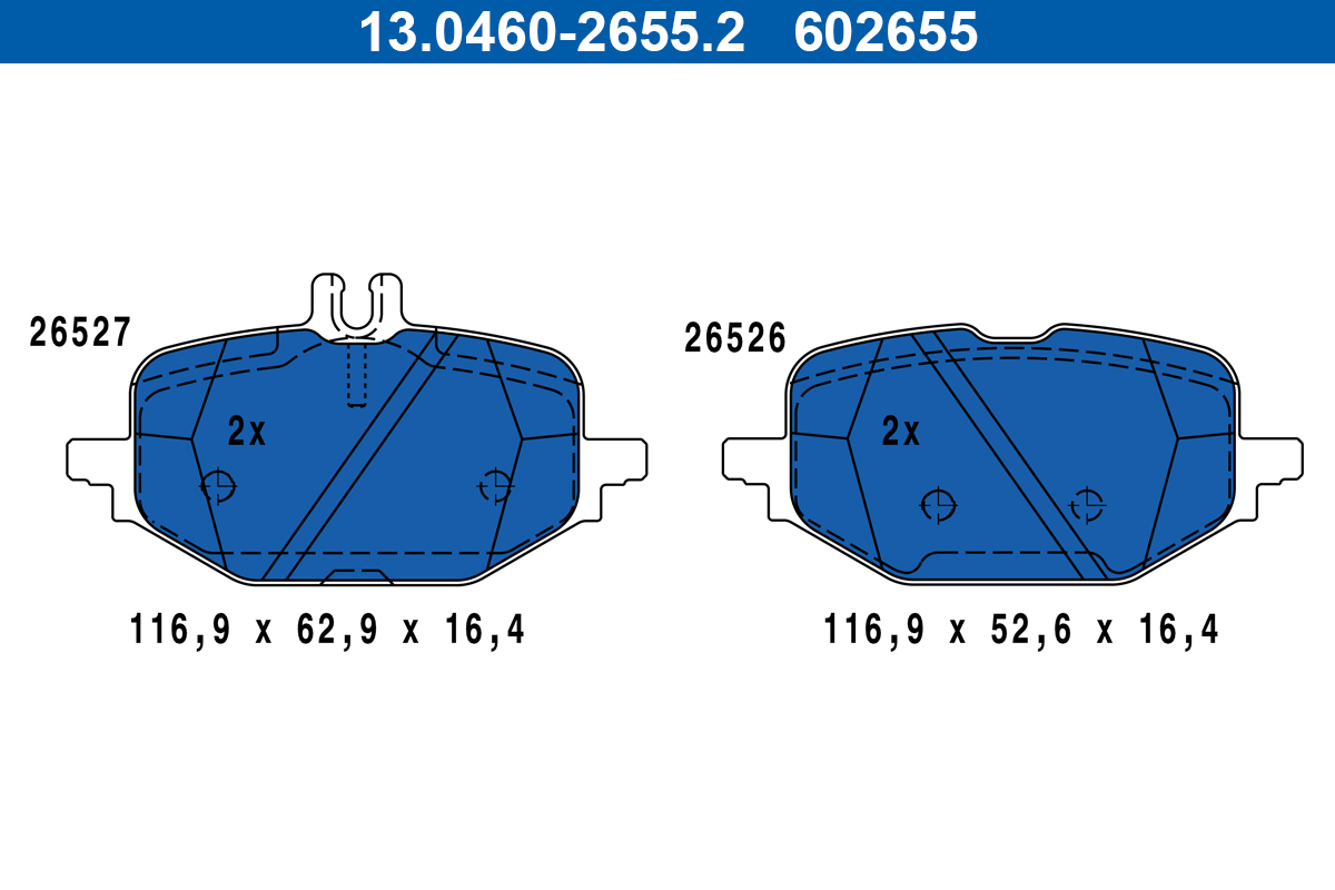 ATE Bremseklodser 13046026552 for MERCEDES-BENZ