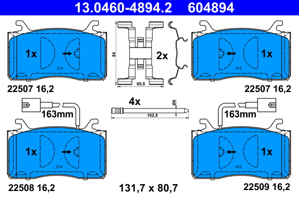 ATE Bremseklodser 13046048942 for FIAT