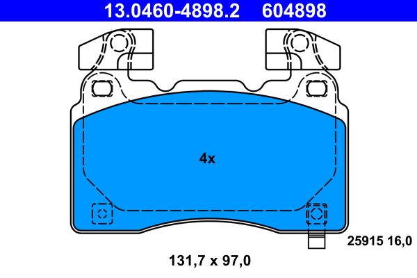 ATE Bremseklodser 13046048982 for CHEVROLET