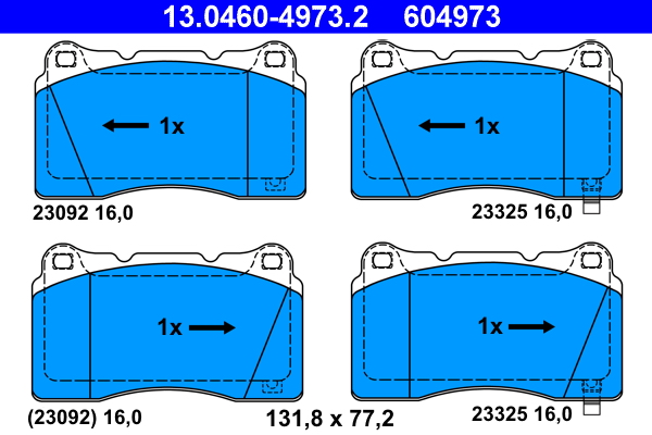 ATE Bremseklodser 13046049732 for HONDA MITSUBISHI RENAULT SUBARU