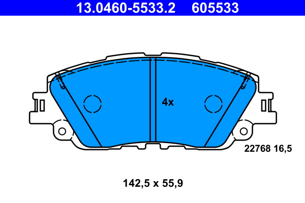 ATE Bremseklodser 13046055332 for LEXUS