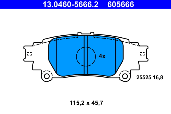ATE Bremseklodser 13046056662 for LEXUS