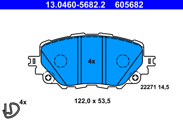 ATE Bremseklodser 13046056822 for MAZDA FIAT