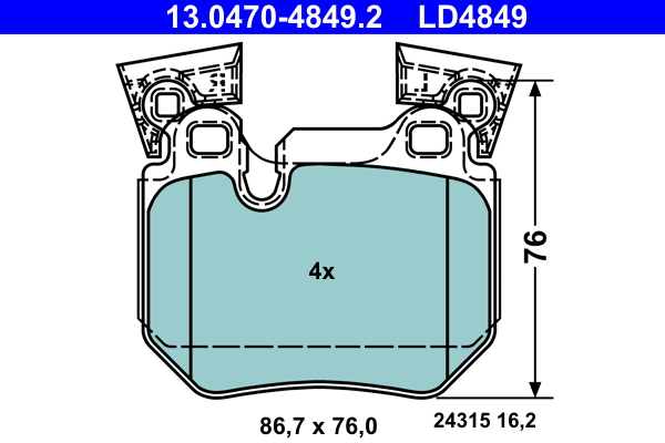 ATE Bremseklodser 13047048492 for BMW