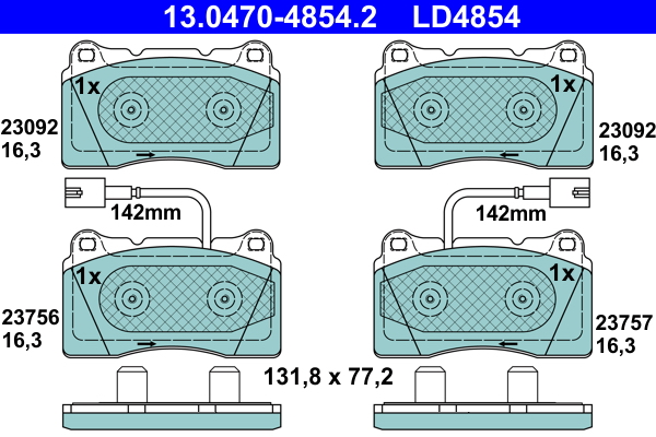 ATE Bremseklodser 13047048542 for FIAT