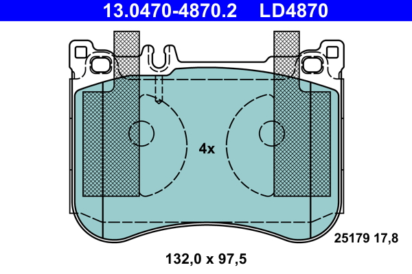 ATE Bremseklodser 13047048702 for MERCEDES-BENZ