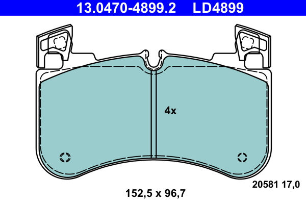 ATE Bremseklodser 13047048992 for LAND ROVER