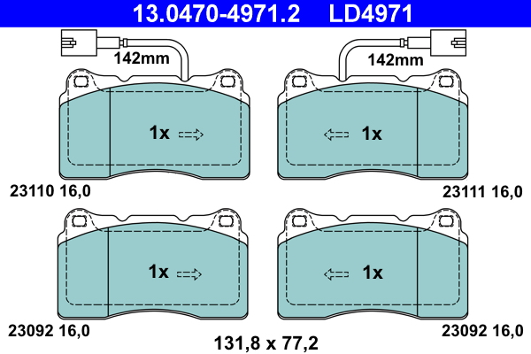 ATE Bremseklodser 13047049712 for FIAT