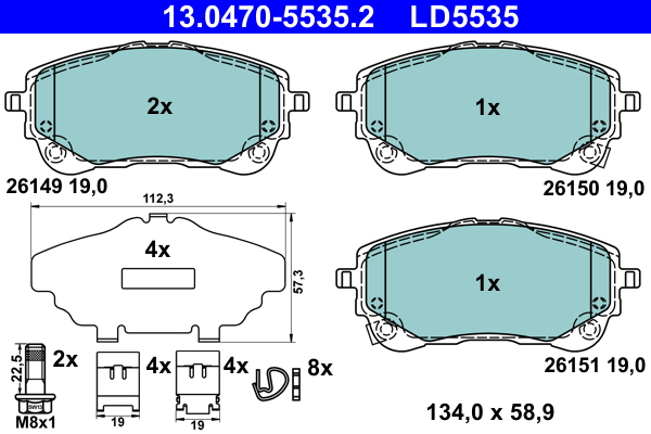 ATE Bremseklodser 13047055352 for SUZUKI TOYOTA