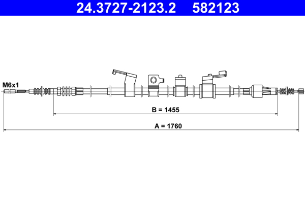 ATE Håndbremsekabel 24372721232 for MITSUBISHI
