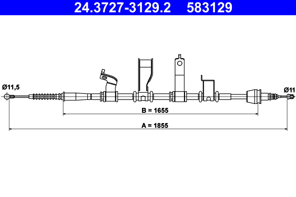 ATE Håndbremsekabel 24372731292 for KIA