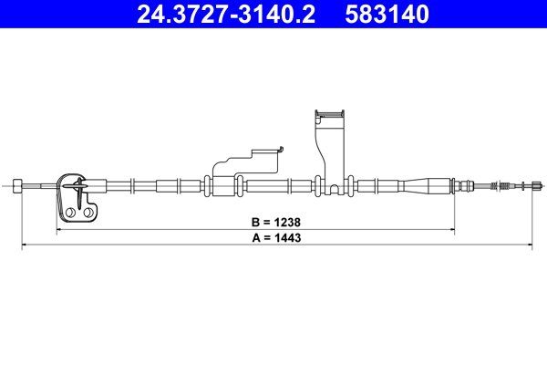 ATE Håndbremsekabel 24372731402 for HYUNDAI