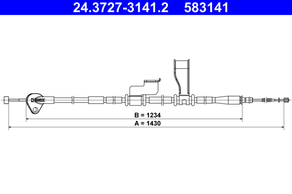 ATE Håndbremsekabel 24372731412 for HYUNDAI