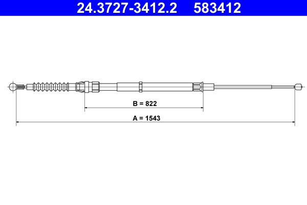 ATE Håndbremsekabel 24372734122 for VAG