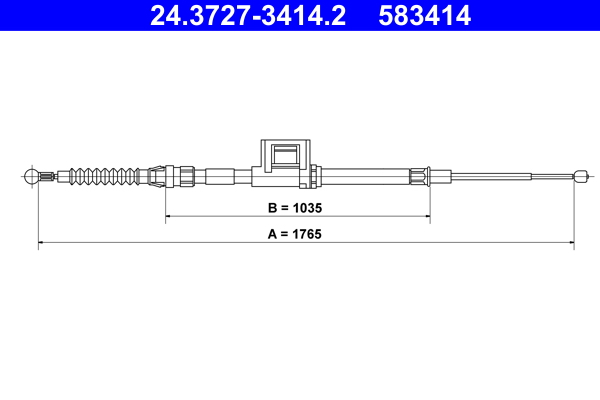 ATE Håndbremsekabel 24372734142 for VAG