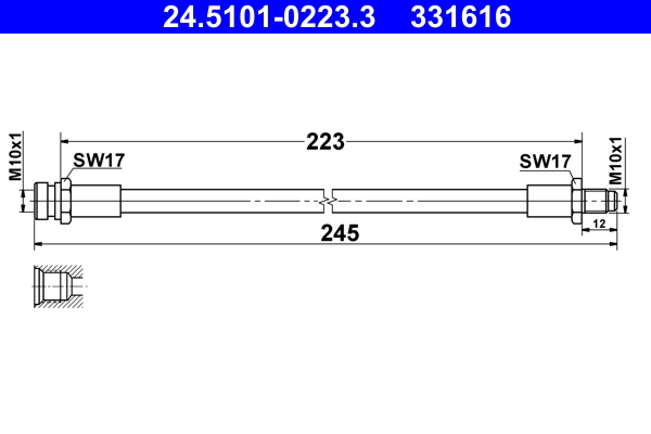 ATE Bremseslange 24510102233 for MITSUBISHI