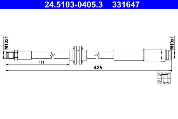 ATE Bremseslange 24510304053 for VAUXHALL