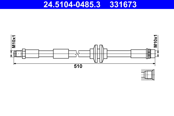 ATE Bremseslange 24510404853 for RENAULT SMART