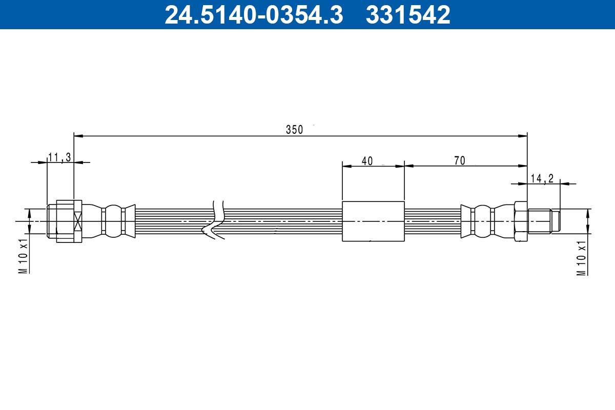 ATE Bremseslange 24514003543 for MERCEDES-BENZ