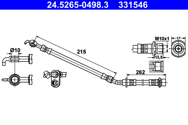 ATE Bremseslange 24526504983 for TOYOTA