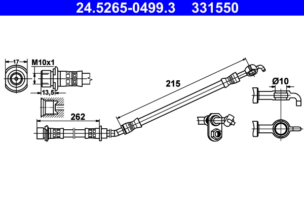 ATE Bremseslange 24526504993 for TOYOTA