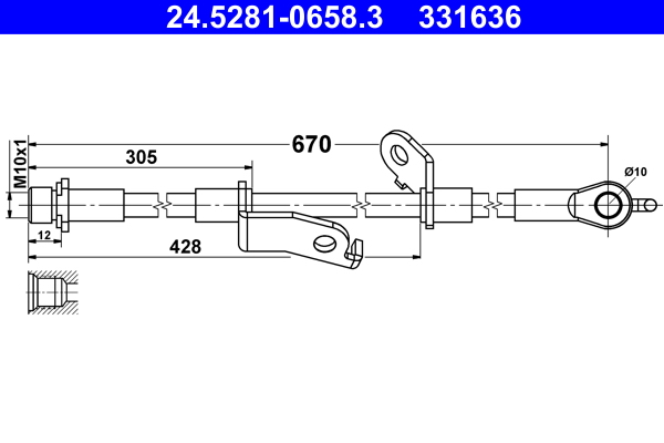 ATE Bremseslange 24528106583 for TOYOTA