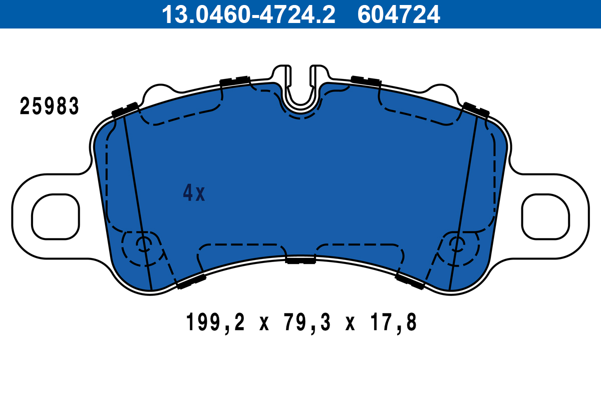 ATE Bremseklodser 13046047242 for PORSCHE
