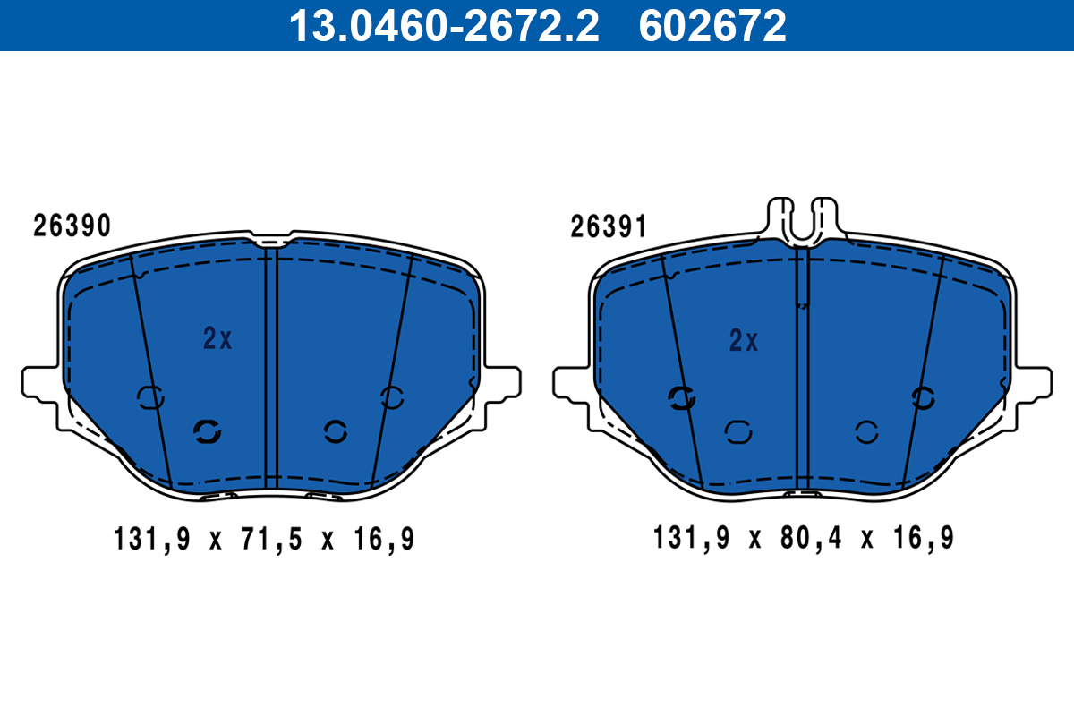 ATE Bremseklodser 13046026722 for MERCEDES-BENZ