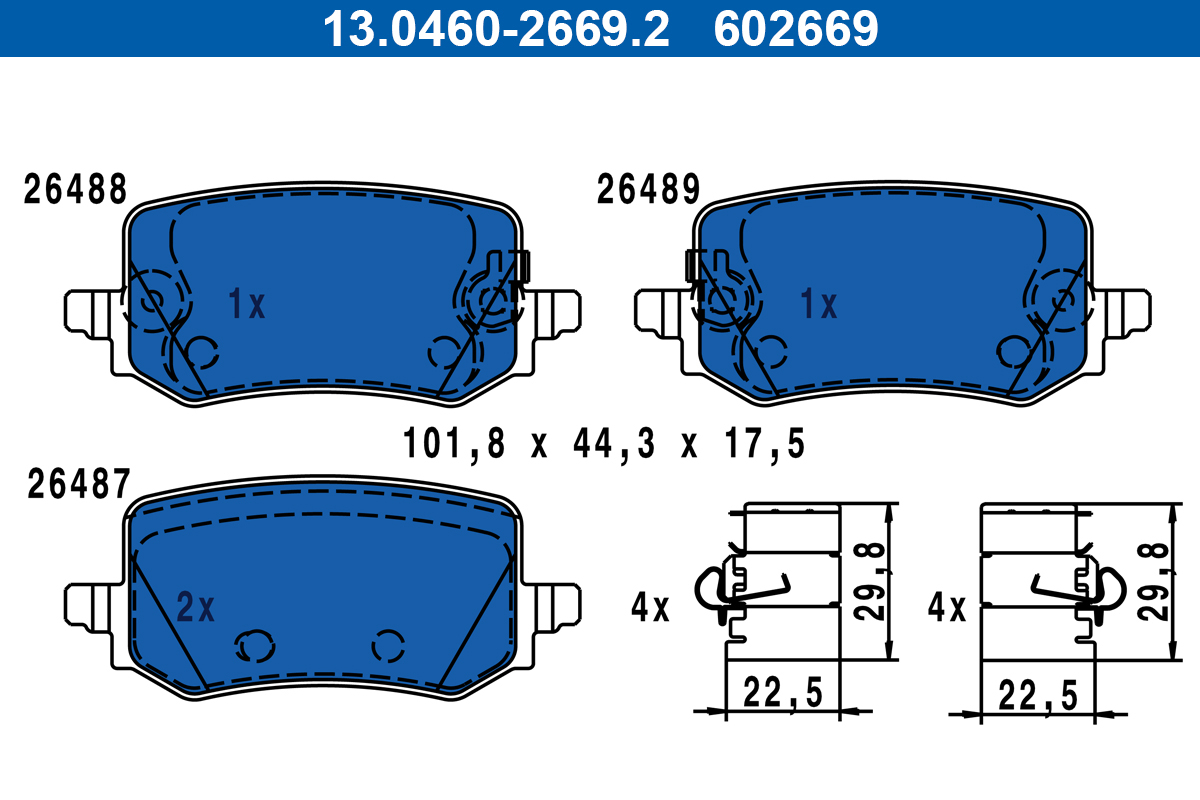 ATE Bremseklodser 13046026692 for KIA