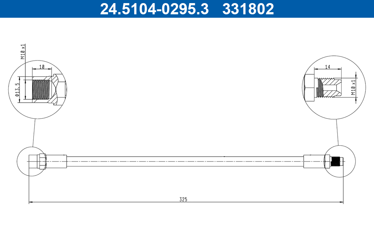 ATE Bremseslange 24510402953 for VOLVO