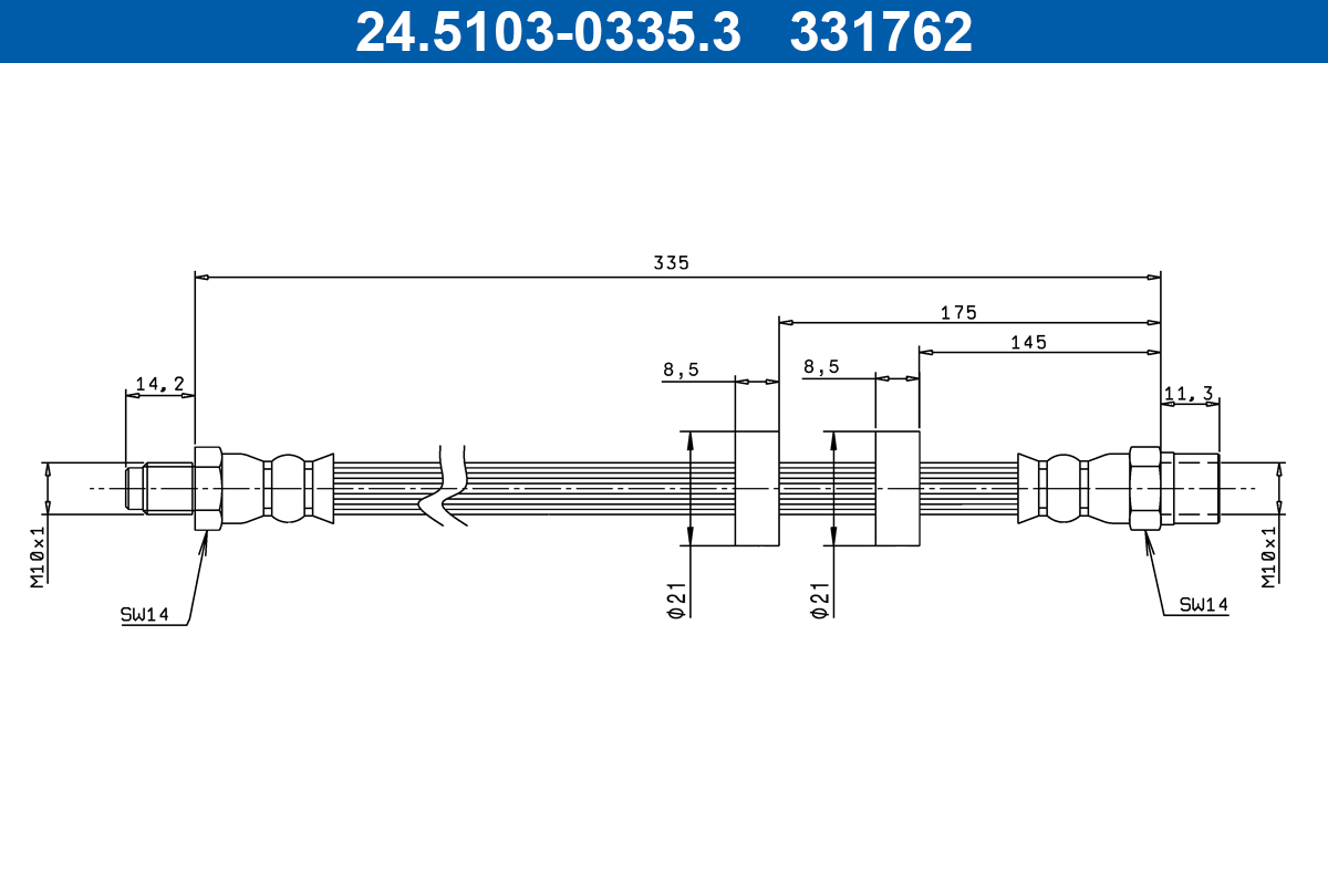 ATE Bremseslange 24510303353 for VOLVO