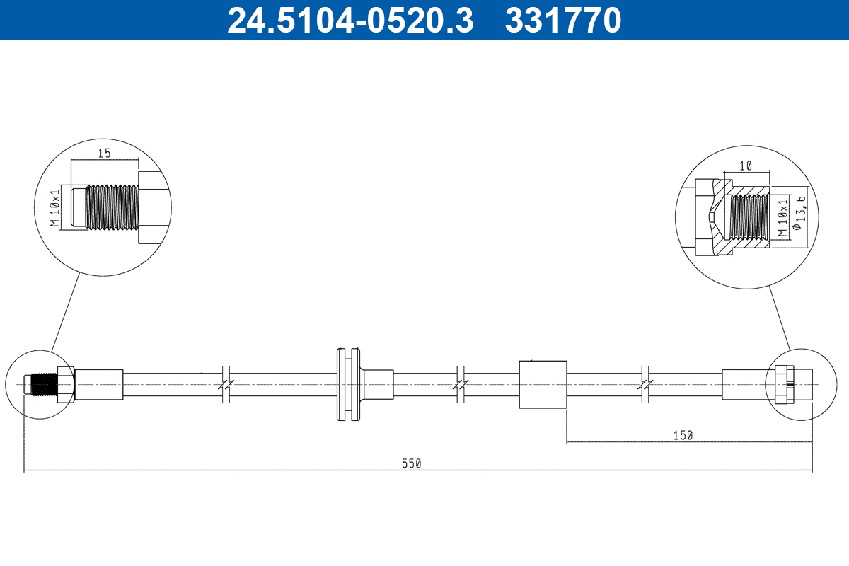 ATE Bremseslange 24510405203 for BMW