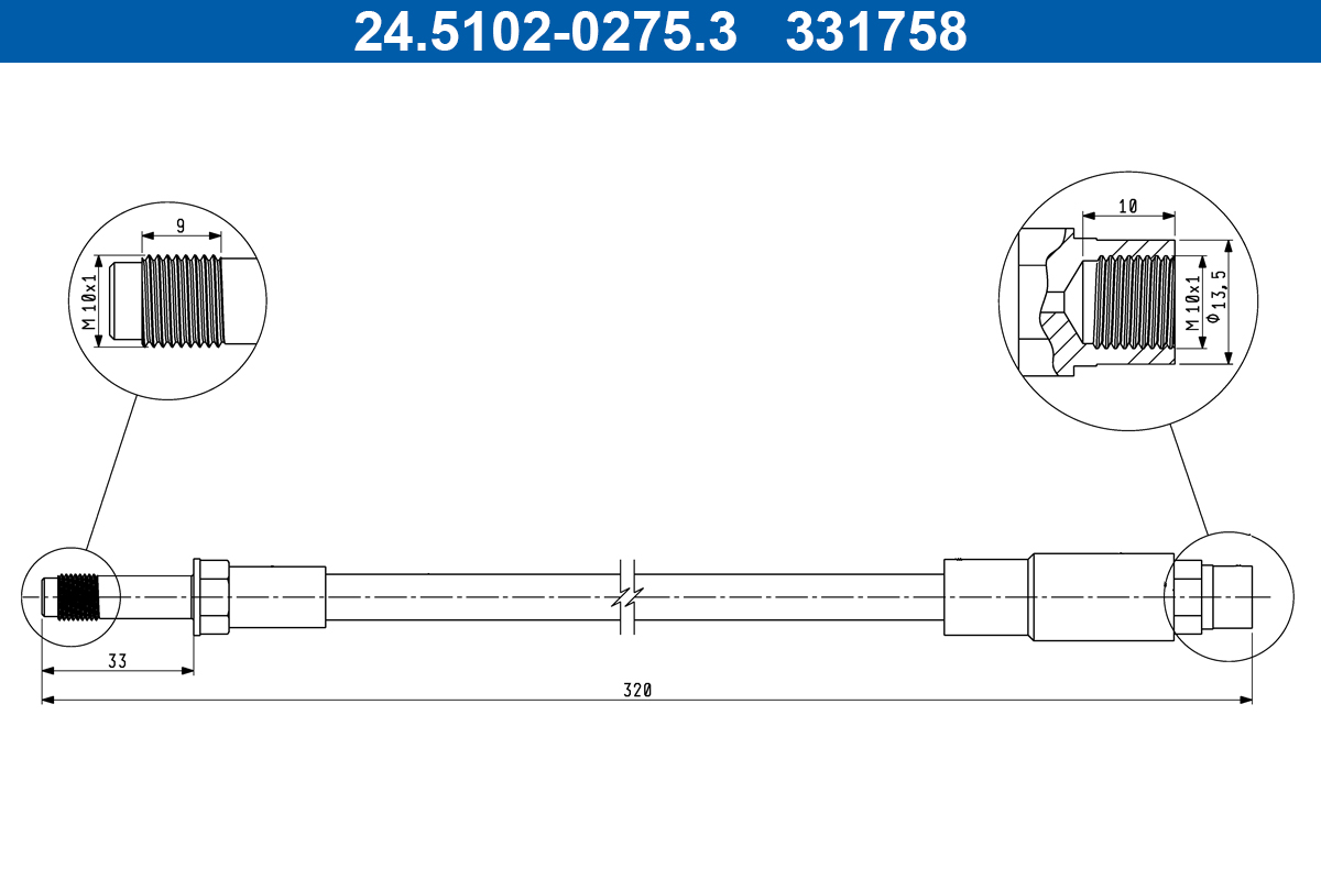 ATE Bremseslange 24510202753 for BMW