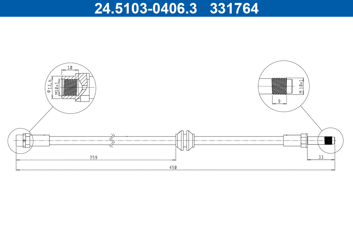 ATE Bremseslange 24510304063 for BMW