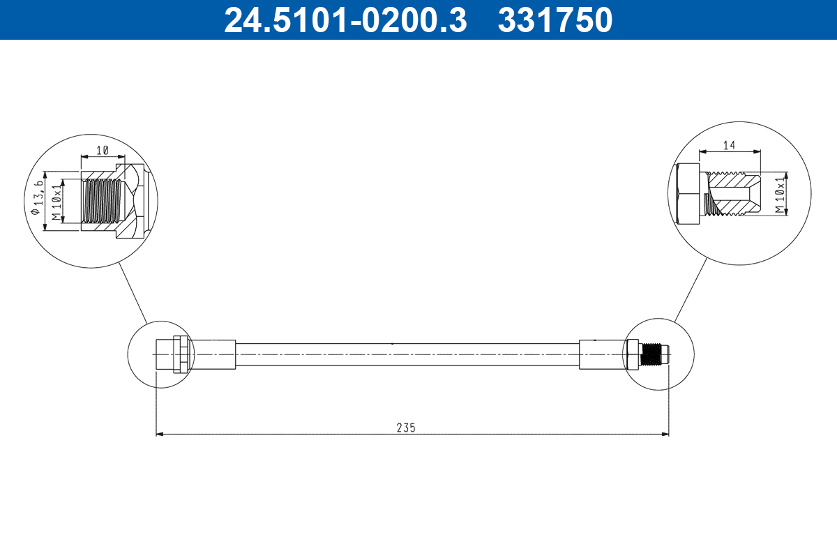 ATE Bremseslange 24510102003 for VAG