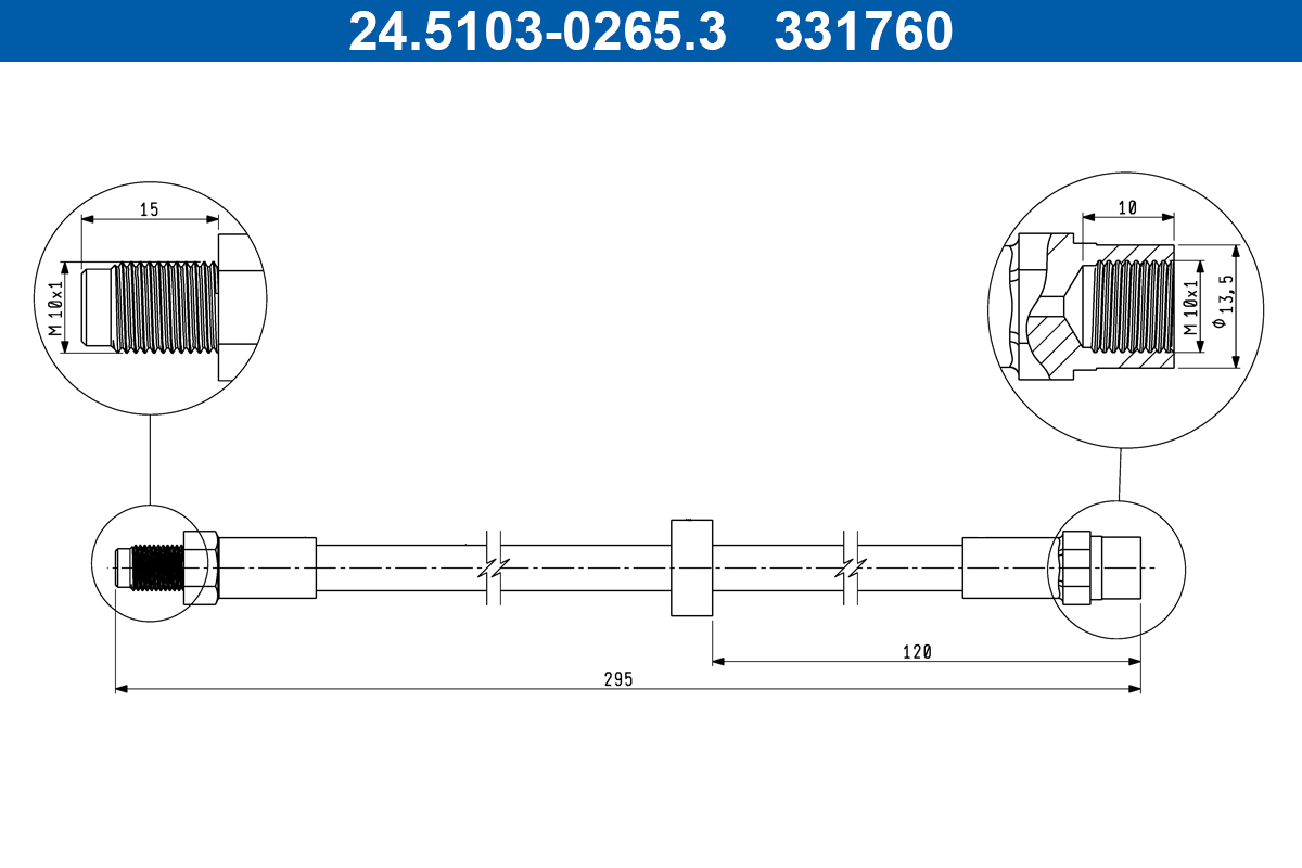 ATE Bremseslange 24510302653 for VOLVO