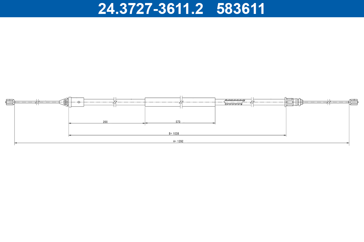 ATE Håndbremsekabel 24372736112 for RENAULT