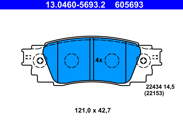 ATE Bremseklodser 13046056932 for TOYOTA LEXUS