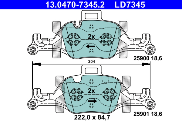 ATE Bremseklodser 13047073452 for BMW
