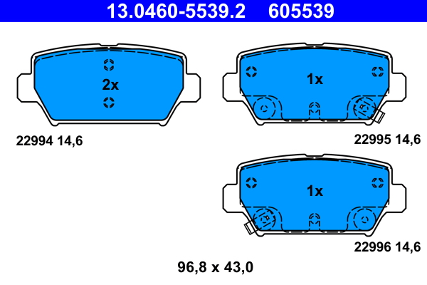 ATE Bremseklodser 13046055392 for MITSUBISHI