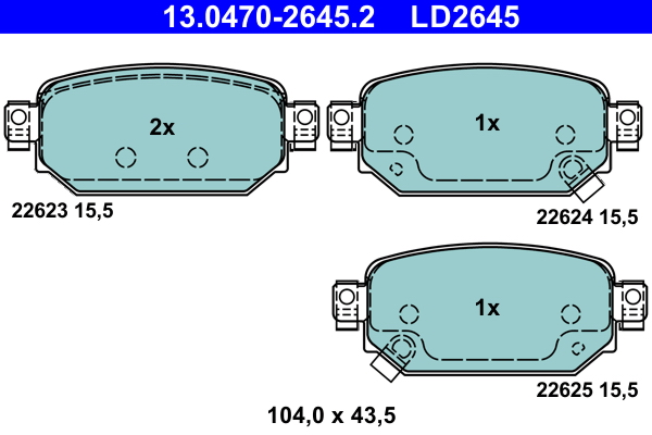 ATE Bremseklodser 13047026452 for MAZDA