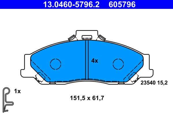 ATE Bremseklodser 13046057962 for FORD MAZDA