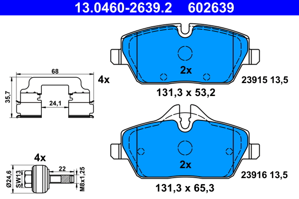 ATE Bremseklodser 13046026392 for BMW