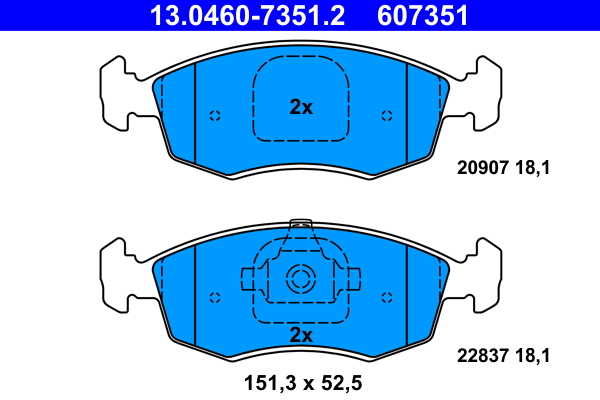 ATE Bremseklodser 13046073512 for FIAT