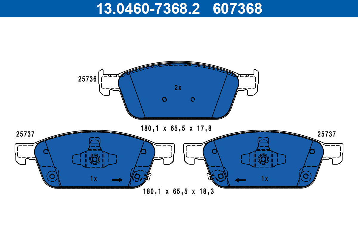 ATE Bremseklodser 13046073682 for FORD
